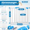 KIDIZ® Schutzgitter für Treppen | Tür, Auto Close Kindertreppengitter ohne Bohren | 90° Stop, Absperr Türschutzgitter, schwenkbare Trennwand, Treppenschutzgitter, Klemmen 88 - 101 cm WEISS Bild 2