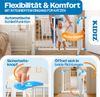 KIDIZ® Schutzgitter für Treppen | Tür, Auto Close Kindertreppengitter ohne Bohren | 90° Stop, Absperr Türschutzgitter, schwenkbare Trennwand, Treppenschutzgitter, Klemmen 88 - 101 cm WEISS Bild 4