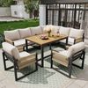 Flieks Gartenlounge-Set, 8-Sitzer Outdoor Sitzgruppe Gartensofa Gartenmöbel-Set Balkonset Bild 5