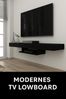 ibonto TV-SCHRANK 150 × 22 × 29,6 cm. Schwarz mit praktischem Stauraum (H 29.5 x T 22 x B 150 cm) Bild 2