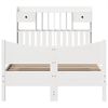 vidaXL Massivholzbett ohne Matratze Weiß 135x190 cm Kiefernholz 3323393 Bild 4