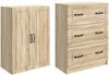 vidaXL Schrankset 2 pcs Sonoma-Eiche 66 x 34,5 x 87 cm Holzwerkstoff 3416963 Bild 3