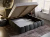 GRAINGOLD Cloud Bett 120x200, Polsterbett mit Bettkasten, Velvet-Stoff, mit Kopfteil, Dunkelgrau Bild 5