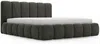 GRAINGOLD Cloud Bett 120x200, Polsterbett mit Bettkasten, Velvet-Stoff, mit Kopfteil, Dunkelgrau Bild 2