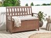 Gartenbank mit Auflage SOVANA 120 cm mit Stauraum Akazienholz Hellgrau Bild 3