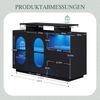 Flieks Sideboard mit LED-Beleuchtung, Vitrinenschrank mit ovalen Glastüren , 120 x 40 x 80cm, praktischer Stauraum, Schwarz Bild 4