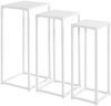 Blumentisch >25359< (3er-Set) in weiß, Metall - 22x61x22cm (BxHxT) Bild 4