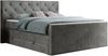Boxspringbett KING VELEN, Doppelbett mit Multipocket-Matratze, Polsterbett mit Kopfstütze - 200x200 - Dunkelgrau Velours - H4 Bild 3