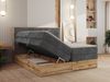 Boxspringbett, Set mit zwei Multipocket-Matratze und Topper, hohe Kopfteil, Eiche Wotan Holzrahmen - WOOD CLASSIC KING - 200 x 200 cm - Grau Cord - H4 Bild 4