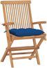 vidaXL Gartenstühle mit Blauen Kissen 4 Stk. Massivholz Teak 3065642 Bild 2