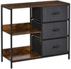 HOMCOM Kommode Aufbewahrungsschrank mit Griff, Metallgestell, Modern-Design (Schubladenschrank, 1 St, Kommodenschrank), für Schlafzimmer, Wohnzimmer, Braun+Dunkelgrau Bild 5