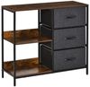 HOMCOM Kommode Aufbewahrungsschrank mit Griff, Metallgestell, Modern-Design (Schubladenschrank, 1 St, Kommodenschrank), für Schlafzimmer, Wohnzimmer, Braun+Dunkelgrau Bild 4