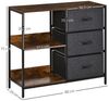 HOMCOM Kommode Aufbewahrungsschrank mit Griff, Metallgestell, Modern-Design (Schubladenschrank, 1 St, Kommodenschrank), für Schlafzimmer, Wohnzimmer, Braun+Dunkelgrau Bild 2
