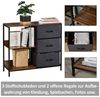 HOMCOM Kommode Aufbewahrungsschrank mit Griff, Metallgestell, Modern-Design (Schubladenschrank, 1 St, Kommodenschrank), für Schlafzimmer, Wohnzimmer, Braun+Dunkelgrau Bild 3