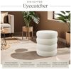 tectake® Hocker mit Stauraum, Scandi Sitzhocker Bouclé Teddy Stoff, Pouf, Polsterhocker rund für Schminktisch, Schlafzimmer, Wohnzimmer Möbel, als Flur Möbel, Stauhocker Wohnen - Bouclé Creme-weiß Bild 3