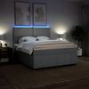 vidaXL Boxspringbett mit Matratze Hellgrau 180x200 cm Stoff 3294040 Bild 4