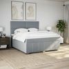 vidaXL Boxspringbett mit Matratze Hellgrau 180x200 cm Stoff 3294040 Bild 5