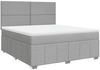 vidaXL Boxspringbett mit Matratze Hellgrau 180x200 cm Stoff 3294040 Bild 3