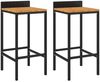 vidaXL Barhocker 2 Stk. Schwarz Poly Rattan und Massivholz Akazie 362602 Bild 2