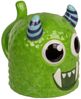 Kaffeetasse Monster ca. 12 x 14 cm drehbar 500ml Kopfüber Tasse in Grün Bild 5