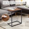 COSTWAY Beistelltisch Metall + Holz 55 x 35 x 65 cm Hellbraun Bild 3