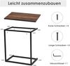 COSTWAY Beistelltisch Metall + Holz 55 x 35 x 65 cm Hellbraun Bild 5