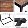 COSTWAY Beistelltisch Metall + Holz 55 x 35 x 65 cm Hellbraun Bild 2