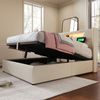Polsterbett 160x200 cm mit LED, USB- und Type-C-Anschluss, ohne Matratze Bild 3