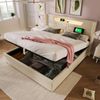 Polsterbett 160x200 cm mit LED, USB- und Type-C-Anschluss, ohne Matratze Bild 2