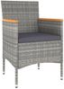 vidaXL 5-tlg. Garten-Bistro-Set Poly Rattan und Hartglas Grau 3058395 Bild 3
