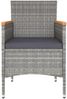 vidaXL 5-tlg. Garten-Bistro-Set Poly Rattan und Hartglas Grau 3058395 Bild 4