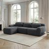 Modulares 3-Sitzer Ecksofa in Grau, rahmenloses Plüschsofa H 73 x T 291 x B 104 cm mit Ottomanen Bild 3