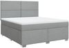 vidaXL Boxspringbett mit Matratze Hellgrau 180x200 cm Stoff 3292860 Bild 3
