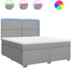 vidaXL Boxspringbett mit Matratze Hellgrau 180x200 cm Stoff 3292860 Bild 2