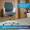 Ergotopia WellBack Bürostuhl Weiß-Blau - Ergonomisch mit Lordosenstütze & Synchronmechanik Bild 2