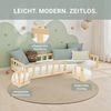 Kinderbett 90x200 mit Matratze Bodenbett mit Rausfallschutz Montessori Bett Kleinkindbett Holz Kiefer Natur Massiv Einzelbett Lattenrost Bild 5