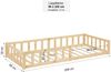 Kinderbett 90x200 mit Matratze Bodenbett mit Rausfallschutz Montessori Bett Kleinkindbett Holz Kiefer Natur Massiv Einzelbett Lattenrost Bild 4