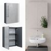 Badspiegelschrank Fredd Anthrazit Hochglanz 60 x 77 cm Vicco Bild 2