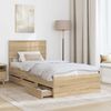 vidaXL Bettrahmen Sonoma-Eiche 75 x 190 cm Ingenieurs Holz 3408035 Bild 3