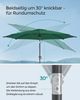 Songmics Sonnenschirm mit UV-Schutz bis UPF 50+, knickbar, Metall / Polyester grün, Ø 3 x 2,52 m Bild 3