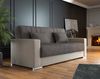 Dmora 3-Sitzer Schlafsofa Arix, Sofa mit Stauraum aus Öko-Leder und Stoff, Sofa mit Klick-Klack-Öffnung und 2 Kissen, 230 x 96 x 101 cm, Beige und Grau Bild 2