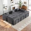 Modular Sofa Einzelsitz Schlafsofa 2-in-1 mit Armlehnen-Ablagefach, Stahlrahmen, rutschfest, flexibel kombinierbar Bild 4