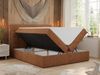 Polsterbett Kunstlederbett mit Bettkasten, Stauraumbett - ERNI - 120x200cm - Orange Stoff - H4 Bild 2
