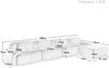 4-Sitzer Wohnlandschaft H 75 x T 388 x B 178 cm aus Cord in Braun, modular und montagefrei Bild 5