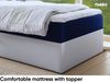 MEBLINI Kinderbett mit Bettkasten GARETH 1 100x200 Rechts – H3/Blau Samt Gepolstert Einzelbett mit Matratze - Polsterbett mit Stauraum - Bett mit Kopfteil – Stauraumbett Bild 4
