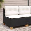 vidaXL Gartensofa ohne Armlehnen mit Kissen Schwarz Poly Rattan 365905 Bild 3