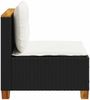 vidaXL Gartensofa ohne Armlehnen mit Kissen Schwarz Poly Rattan 365905 Bild 5