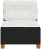 vidaXL Gartensofa ohne Armlehnen mit Kissen Schwarz Poly Rattan 365905 Bild 4