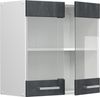 Küchenglasschrank R-Line Schwarz Beton 60 cm Vicco Bild 4