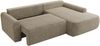 Ecksofa, L-förmiges, lose Kissen, DL-Schlaffunktion, (H 100 x T 187 x B 273 cm) - CUBO L - Struktur Dunkelbeige - rechte Seite Bild 5